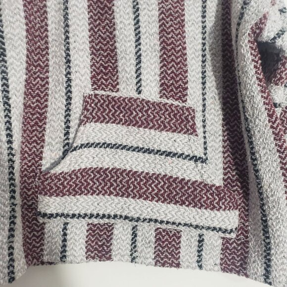 Baja Joe Unisex Striped Hoodie Pullover Size M Y2K Hippie Surfer Beach Rasta - Picture 5 of 11